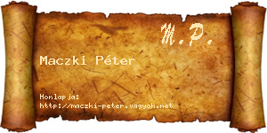 Maczki Péter névjegykártya