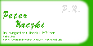 peter maczki business card